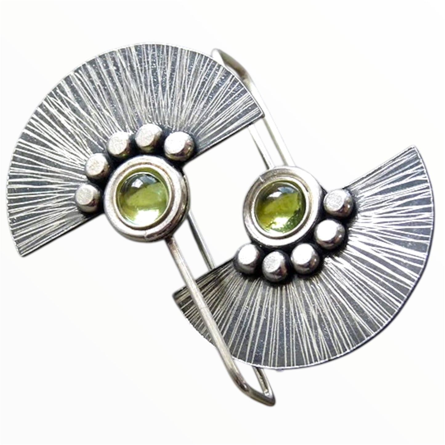 Peridot Sterling Silver Fan Earrings.