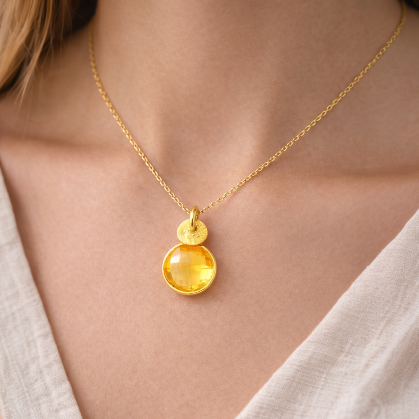 Citrine Gold Vermeil Necklace