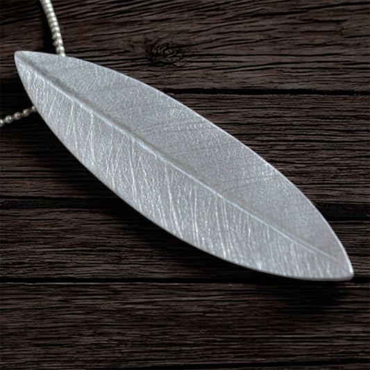 Sterling silver leaf necklace. MADE TO ORDER.