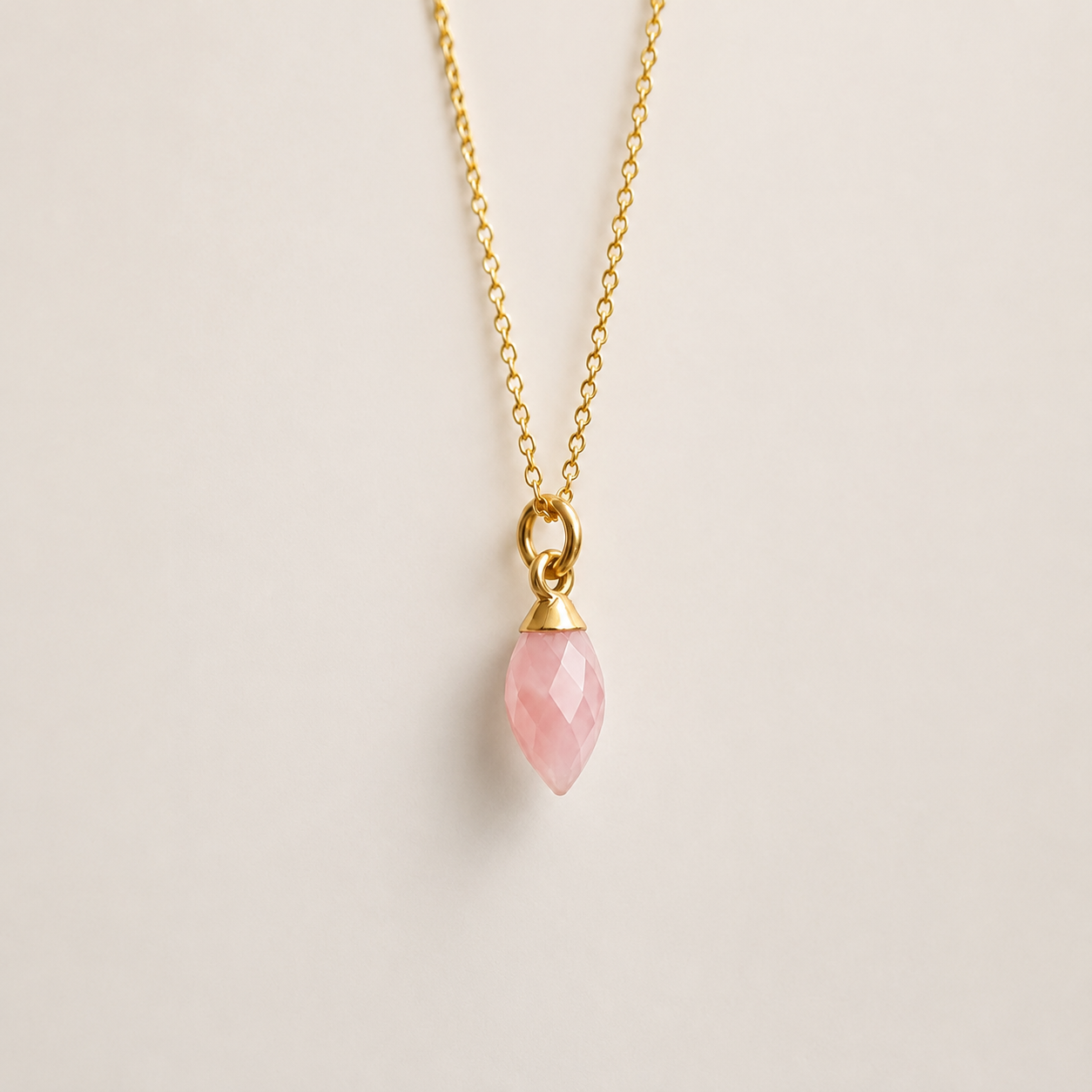 Gold Vermeil Pink Opal Necklace