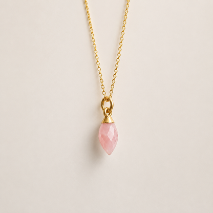 Gold Vermeil Pink Opal Necklace