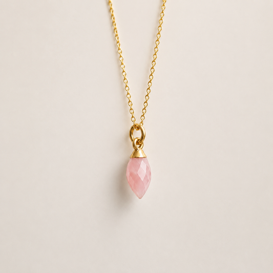 Gold Vermeil Pink Opal Necklace