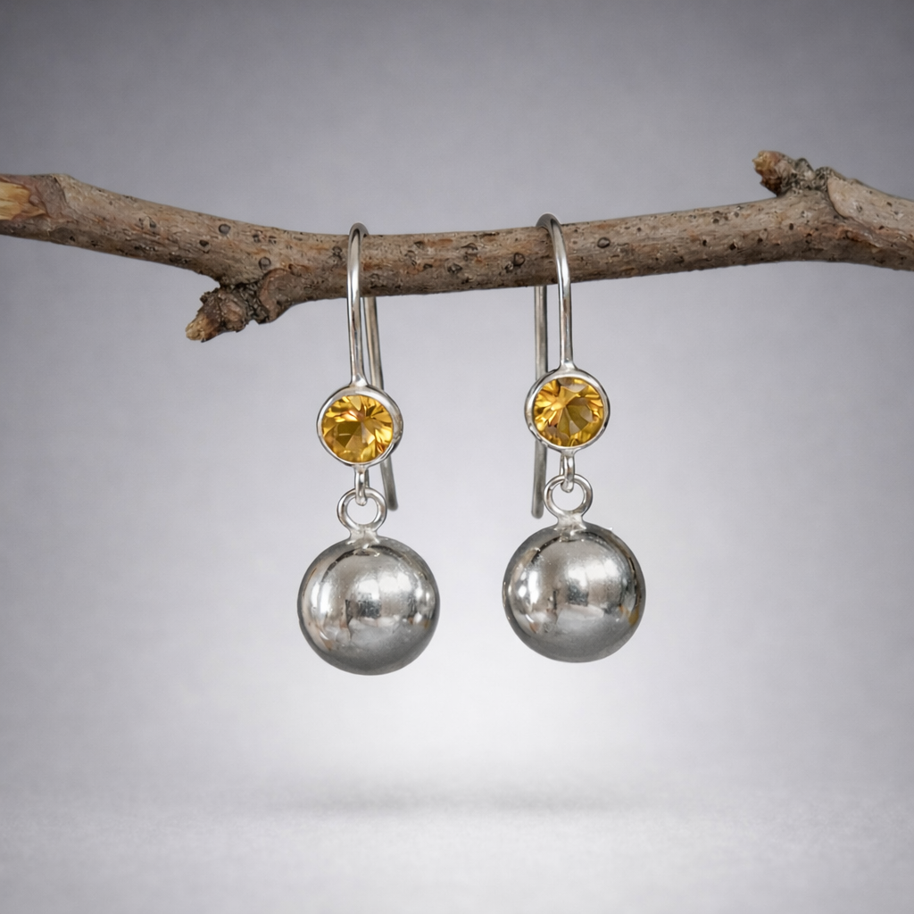 Sterling Silver Gemstone Dangle Earrings Amethyst Citrine Garnet Peridot