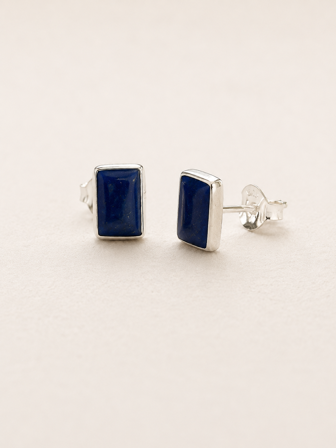 Sterling Silver Lapis Lazuli Stud Earrings