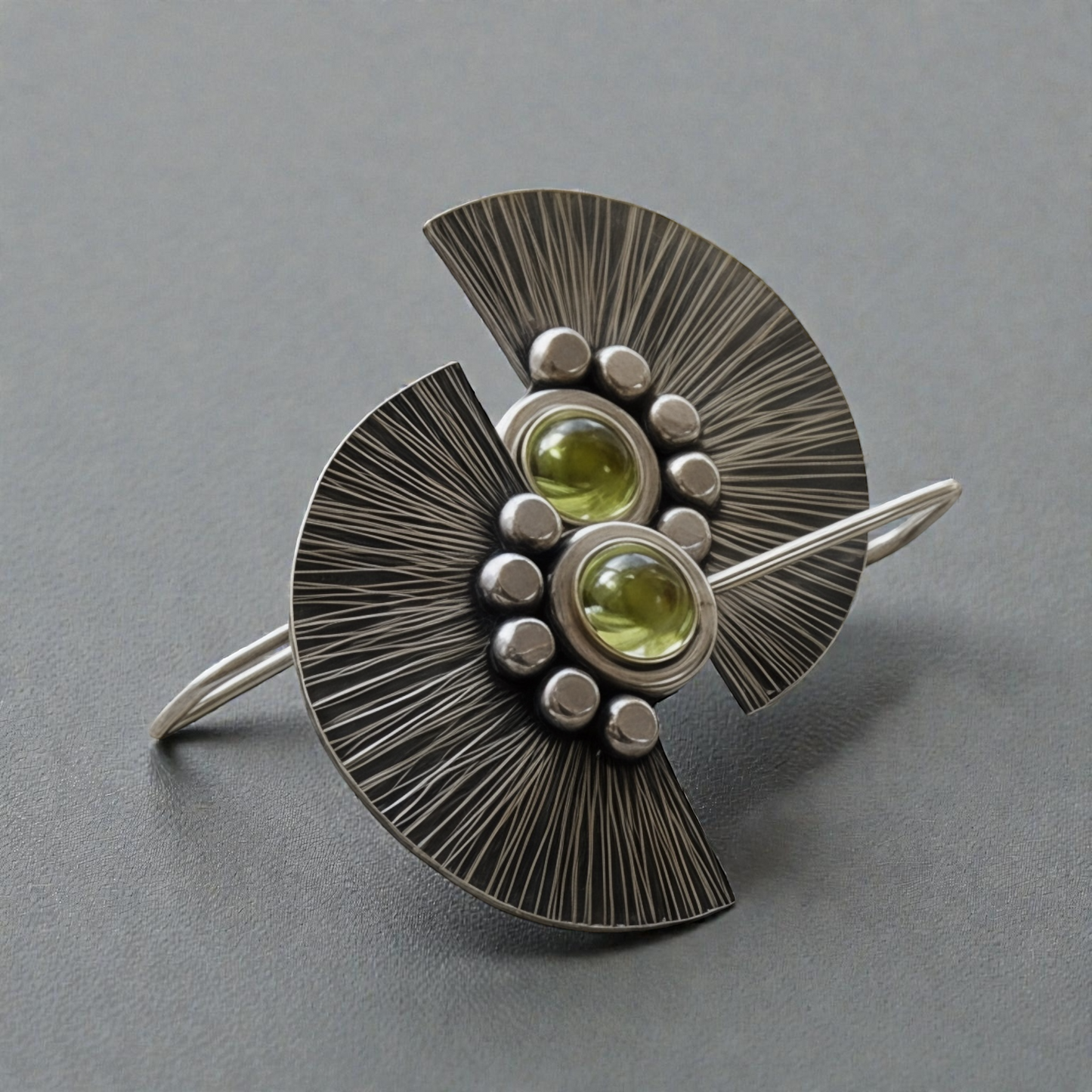 Peridot Sterling Silver Fan Earrings.