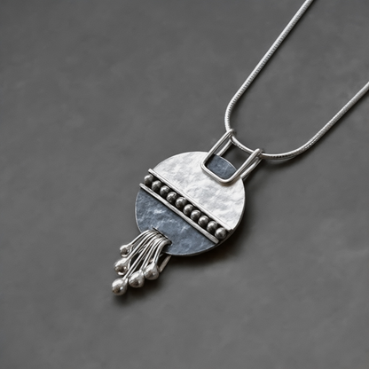 Sterling Silver Disc Necklace.