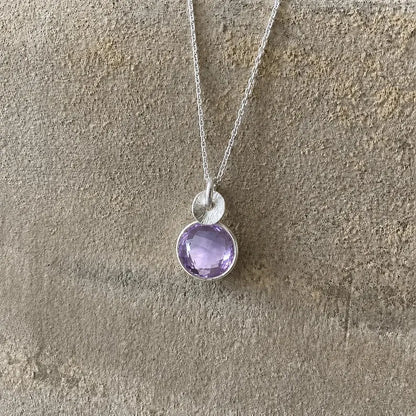 Lilac Amethyst Sterling Silver Pendant Necklace