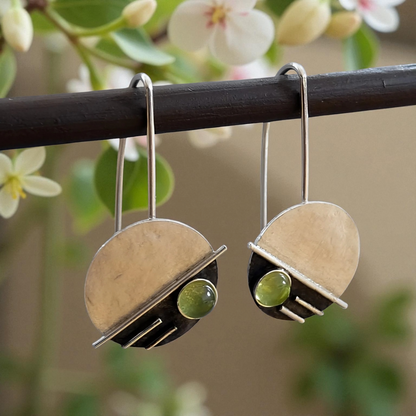 Peridot sterling silver earrings.
