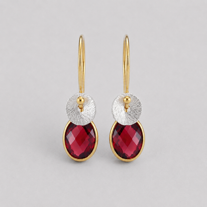 Garnet 24k gold vermeil, sterling silver earrings.