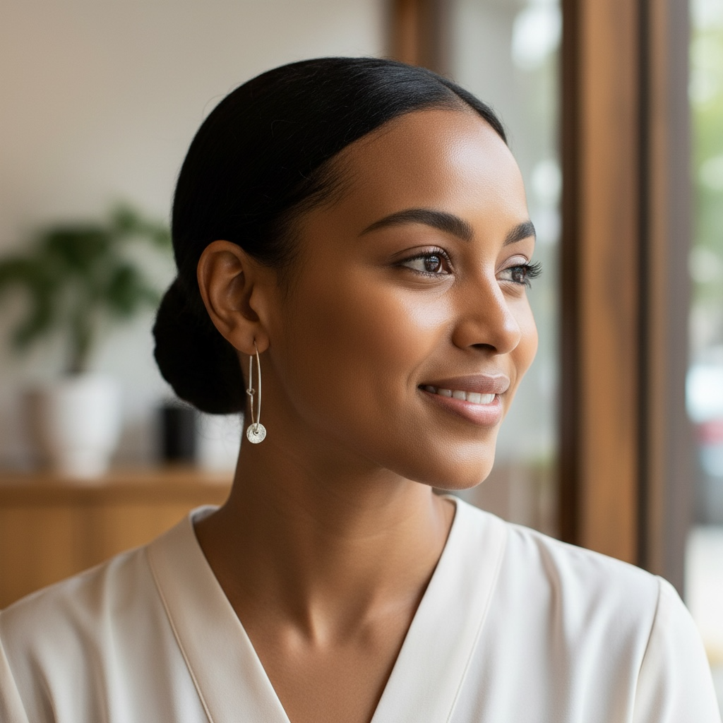 Sterling Silver Hoop Earrings.