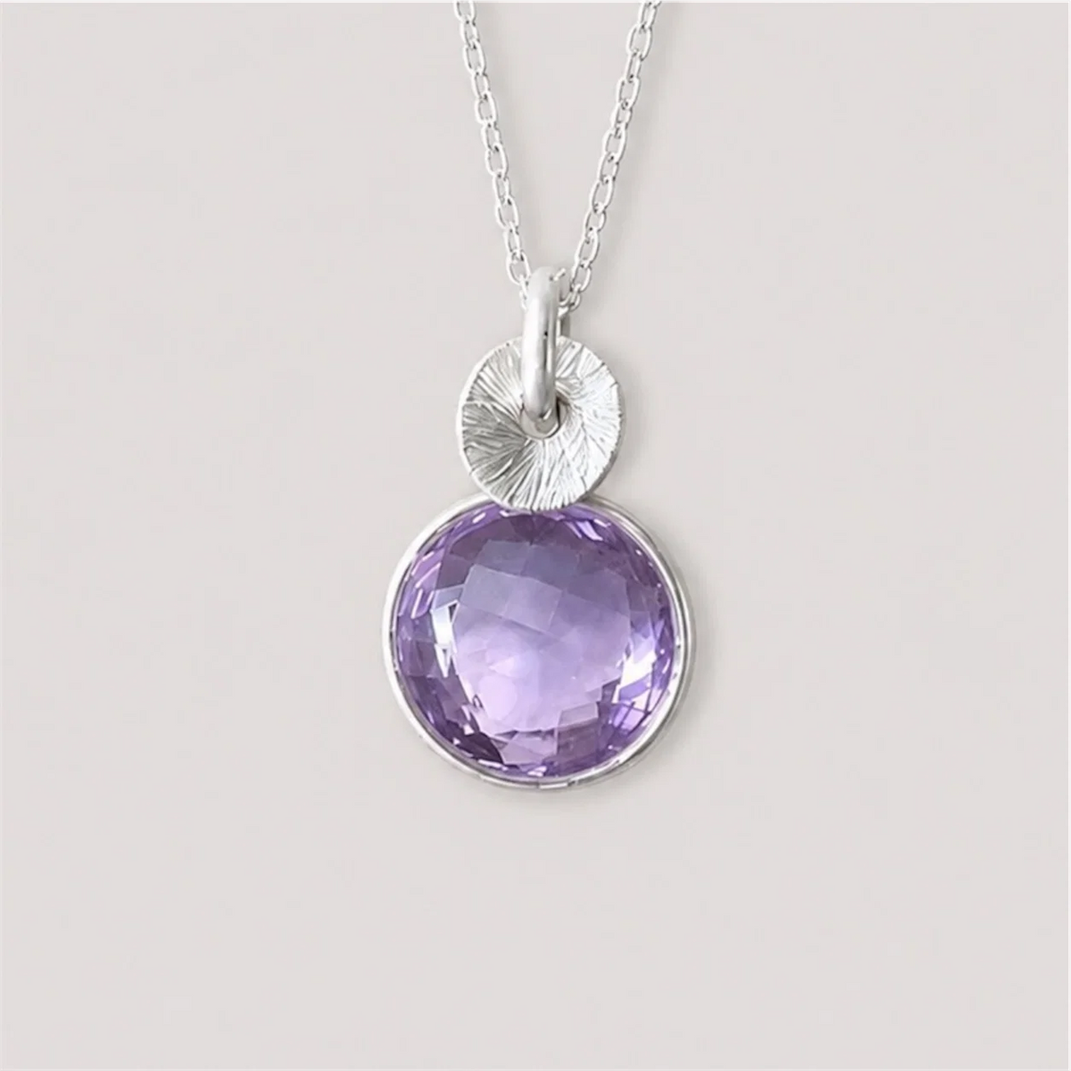 Lilac Amethyst Sterling Silver Pendant Necklace