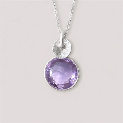 Lilac Amethyst Sterling Silver Pendant Necklace
