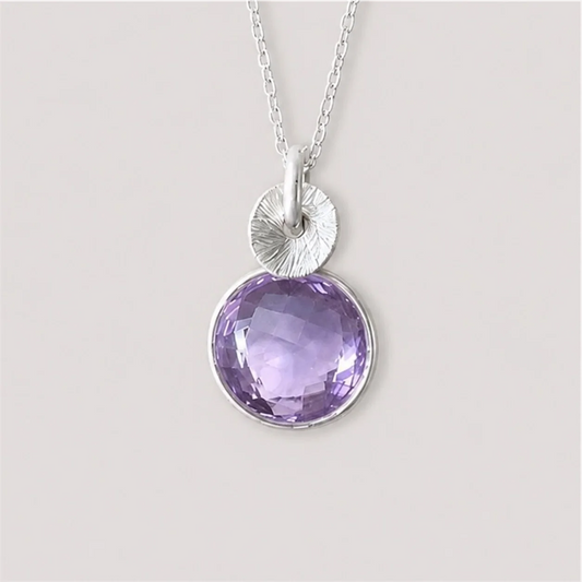 Lilac Amethyst Sterling Silver Pendant Necklace