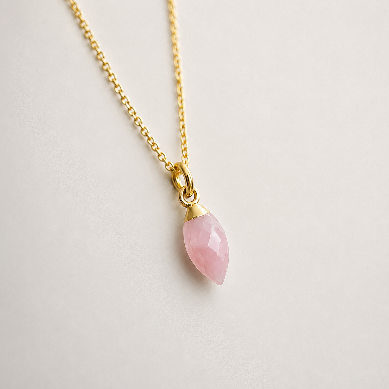 Gold Vermeil Pink Opal Necklace