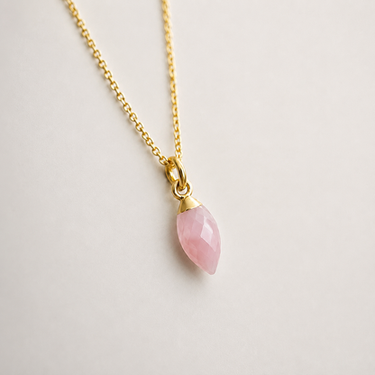 Gold Vermeil Pink Opal Necklace