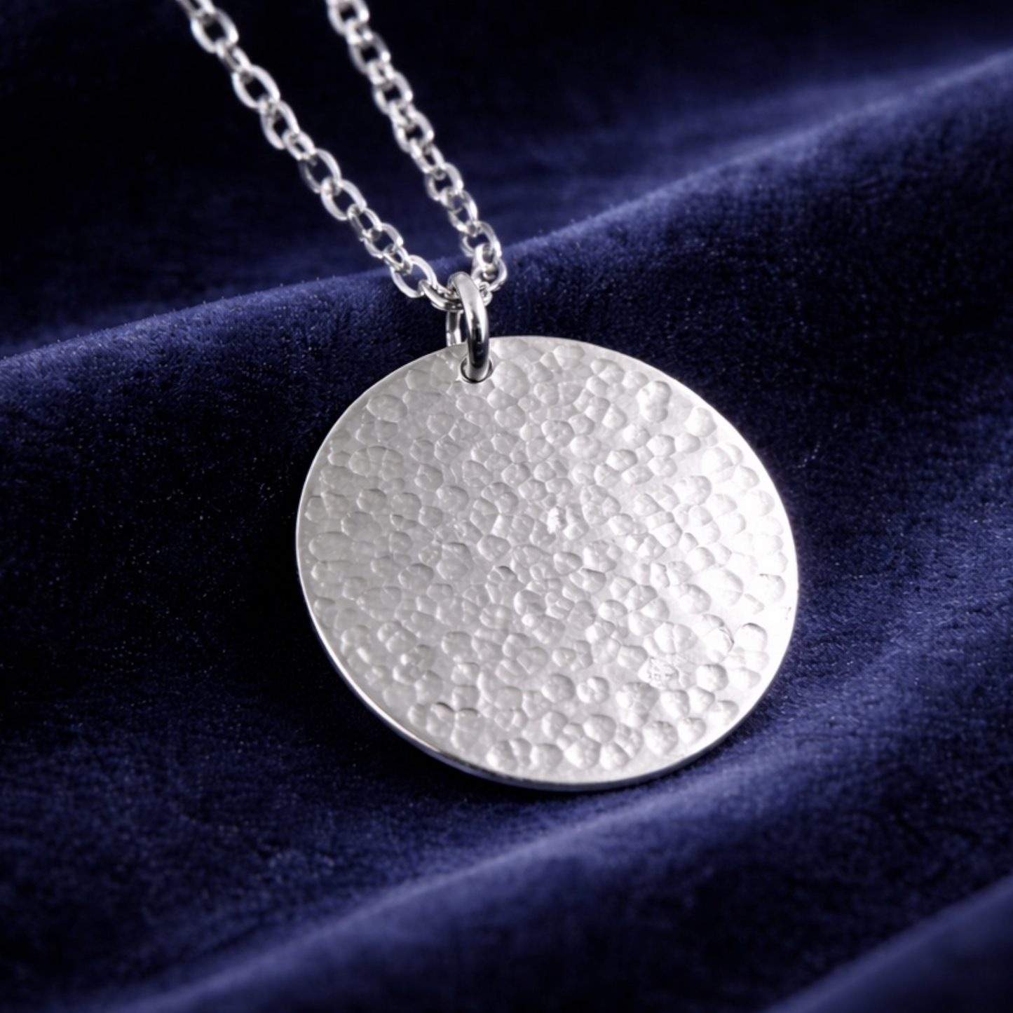 Hammered Sterling Silver Disc Necklace | Minimalist and Timeless