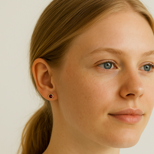 Sterling Silver Baltic Amber Stud Earrings | Unisex