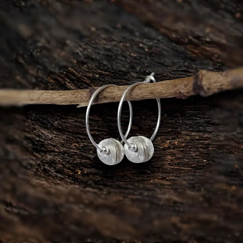 Sterling Silver Hoop Earrings.