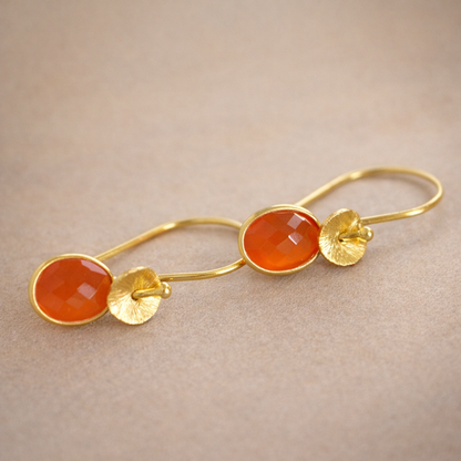 24k gold vermeil and carnelian earrings.