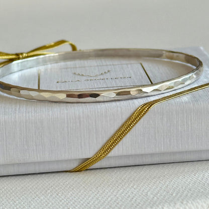 Sterling Silver Textured Bangle