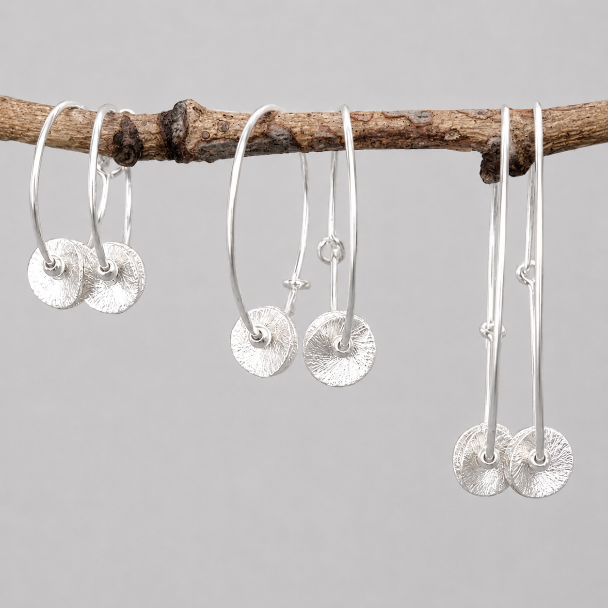 Sterling Silver Hoop Earrings.