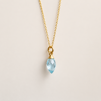 24k Gold Vermeil Sky Blue Topaz Necklace