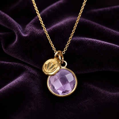 Lilac Amethyst Lotus Necklace | 24k Gold Vermeil | Sterling Silver