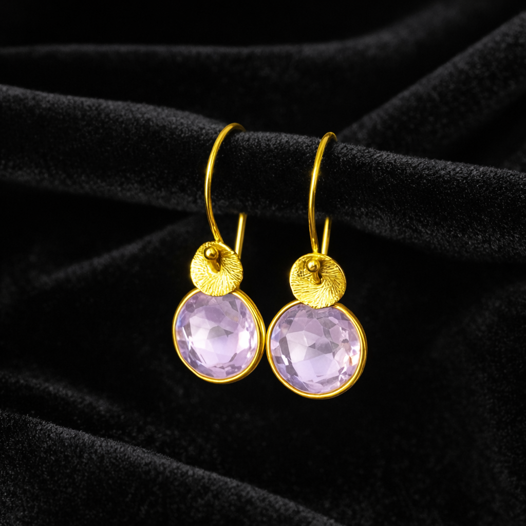 Lilac Amethyst Earrings in 24k Gold Vermeil