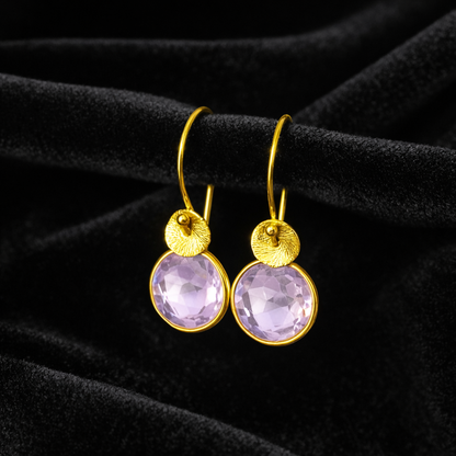 Lilac Amethyst Earrings in 24k Gold Vermeil