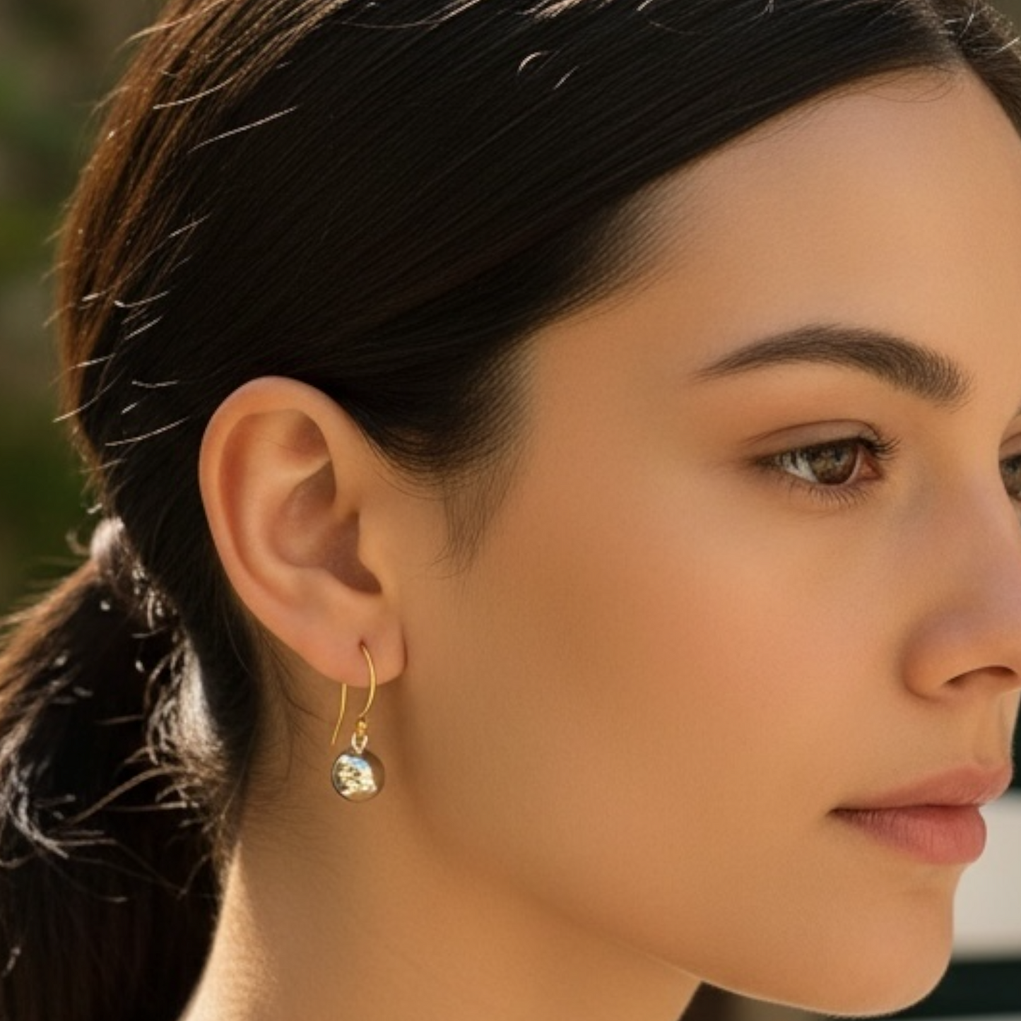 Gold and silver ball dangle earrings