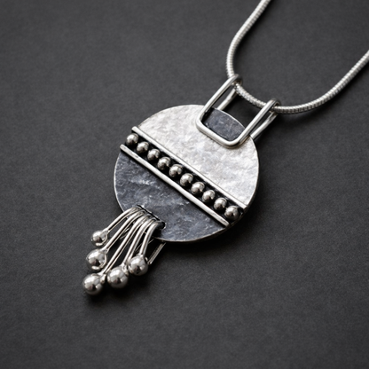 Sterling Silver Disc Necklace.