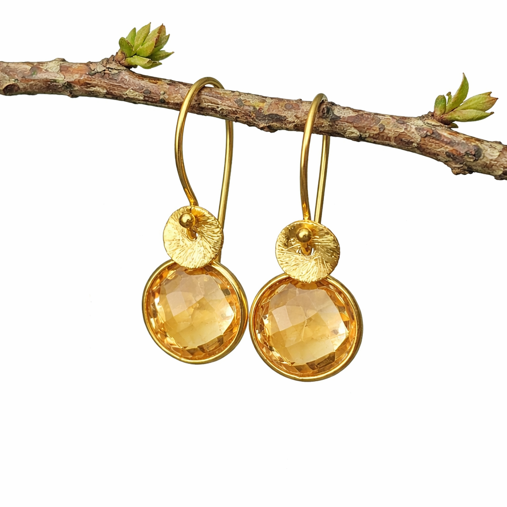 Citrine Gold Vermeil Drop Earrings