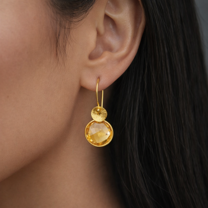 Citrine Gold Vermeil Drop Earrings