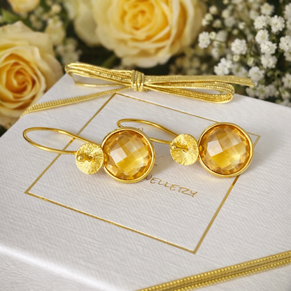 Citrine Gold Vermeil Drop Earrings