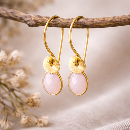 24k gold vermeil opal earrings. October birthstone earrings.