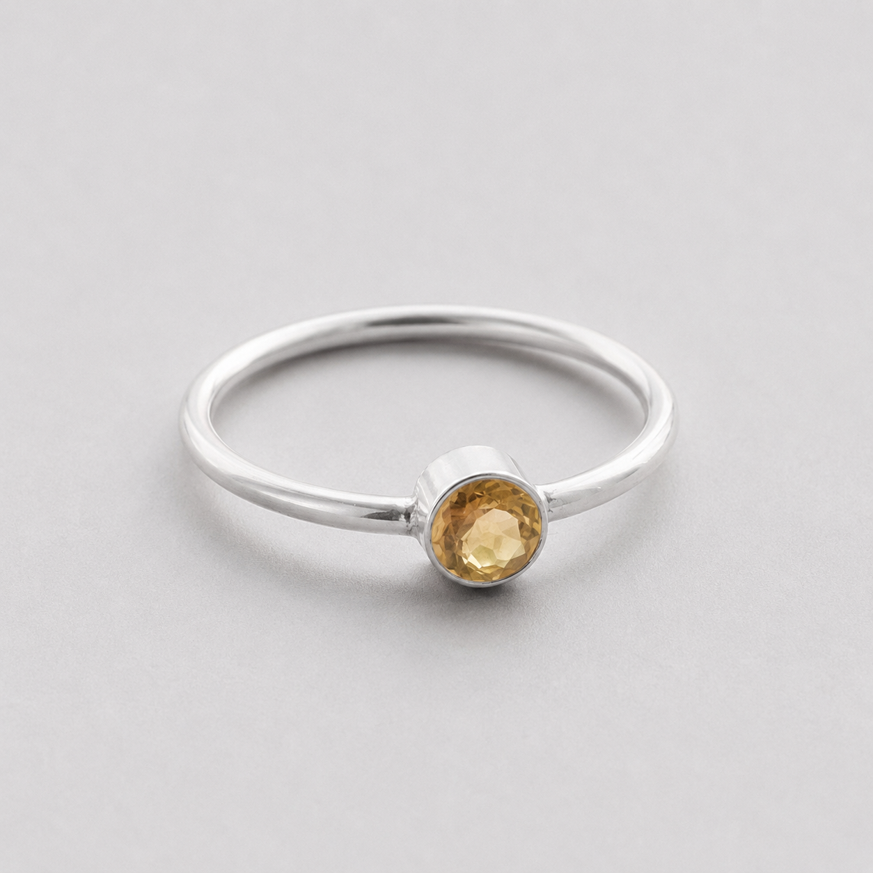 Citrine sterling silver stackable ring