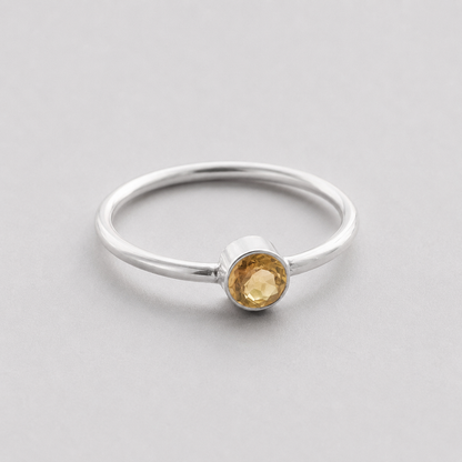 Citrine sterling silver stackable ring