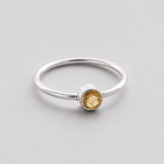 Citrine sterling silver stackable ring