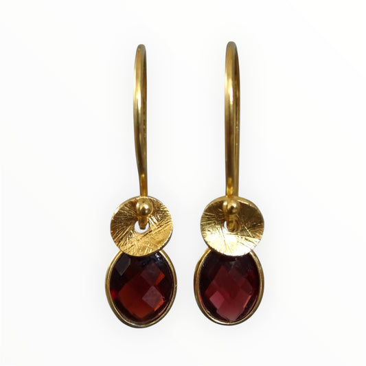 24k gold vermeil and garnet earrings.