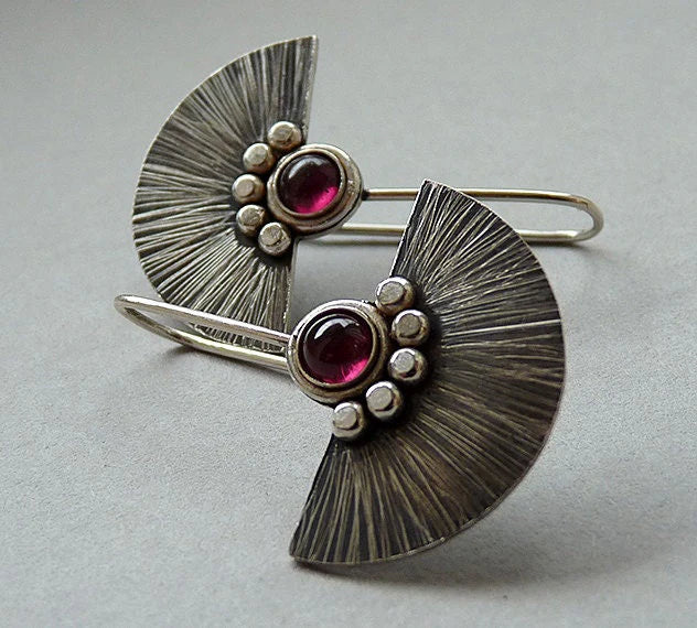 Peridot Sterling Silver Fan Earrings.
