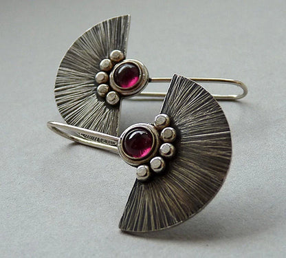 Peridot Sterling Silver Fan Earrings.
