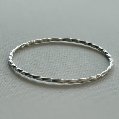 Twisted Sterling Silver Bangle