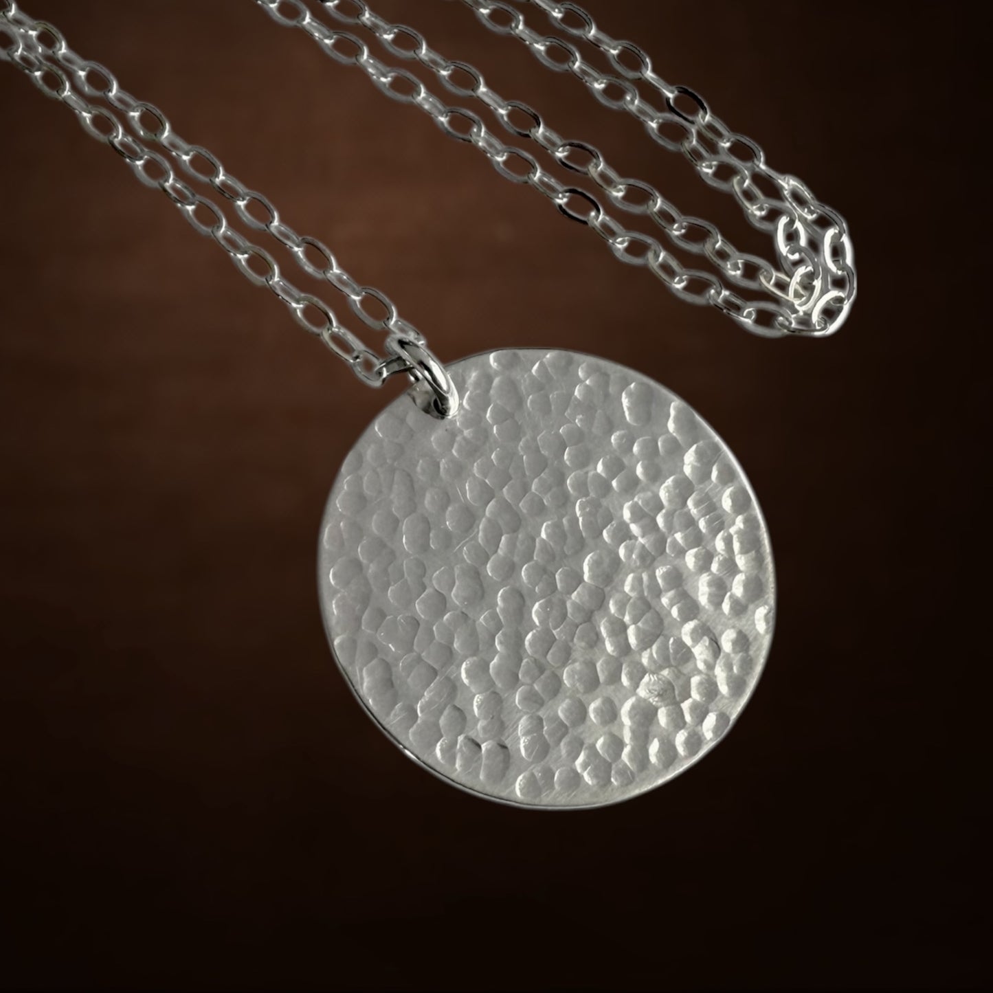 Hammered Sterling Silver Disc Necklace | Minimalist and Timeless