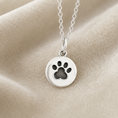 Sterling Silver Paw Print Necklace
