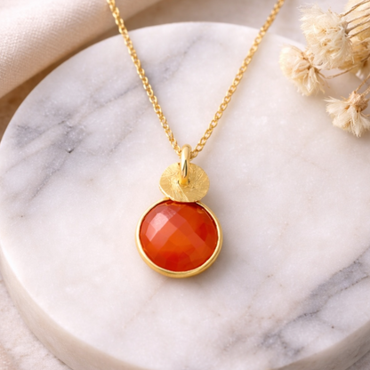 Carnelian & 24k Gold Vermeil Necklace