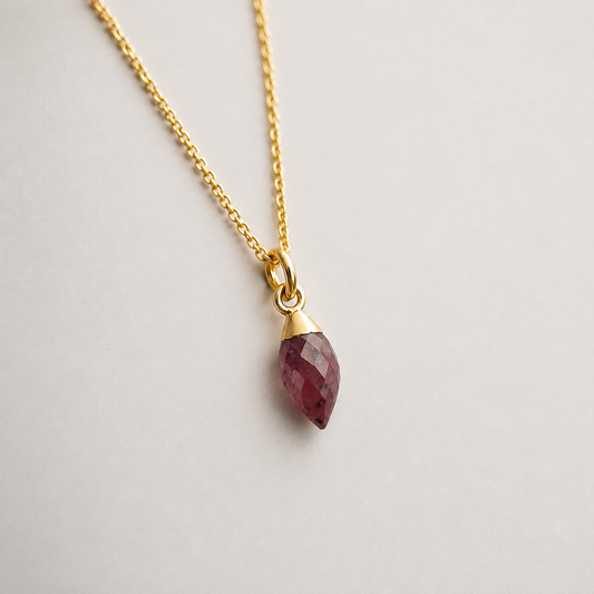 24k Gold Vermeil Ruby Necklace | July Birthstone Pendant