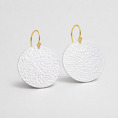 Large textured sterling silver earrings