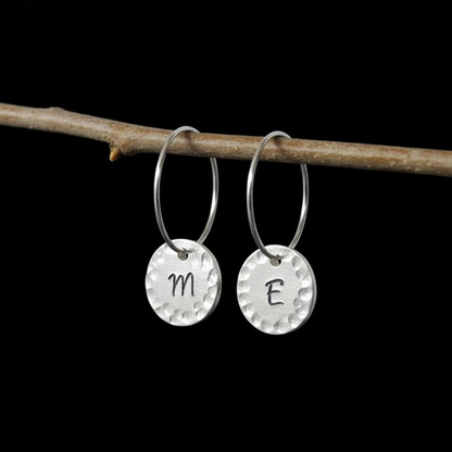 Personalised Sterling Silver Initial Hoop Earrings