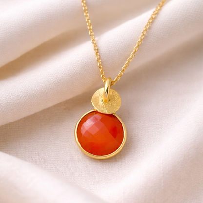 Carnelian & 24k Gold Vermeil Necklace