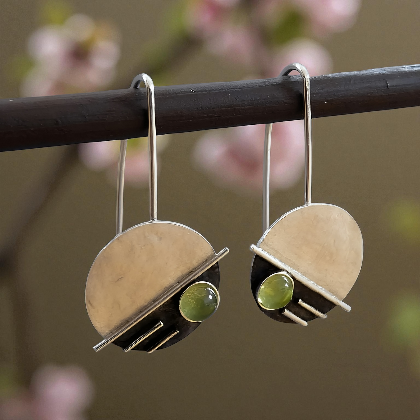 Peridot sterling silver earrings.